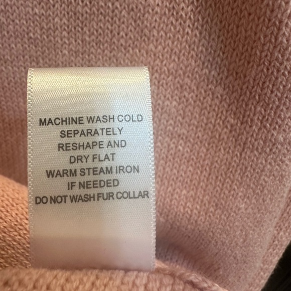 NWOT - IMAN Pullover Cotton/Cashmere Blend Faux Fur Detached Collar Poncho - Picture 6 of 7